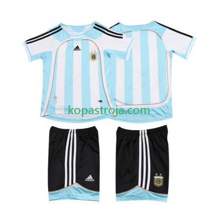Billiga Fotbollströjor Argentina 2006 2007 Retro Barn Hemma tröja Kortärmad